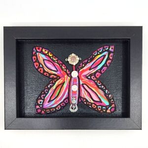 Original Mixed Media Art Colorful Butterfly